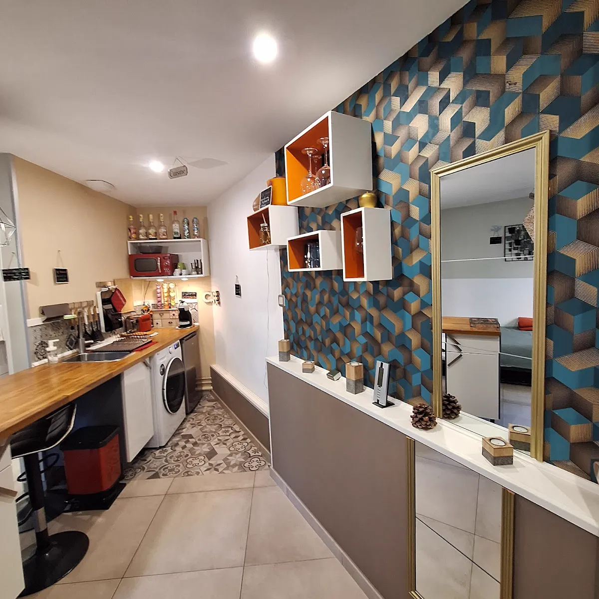Cuisine & papier peint décoratif — Montpellier